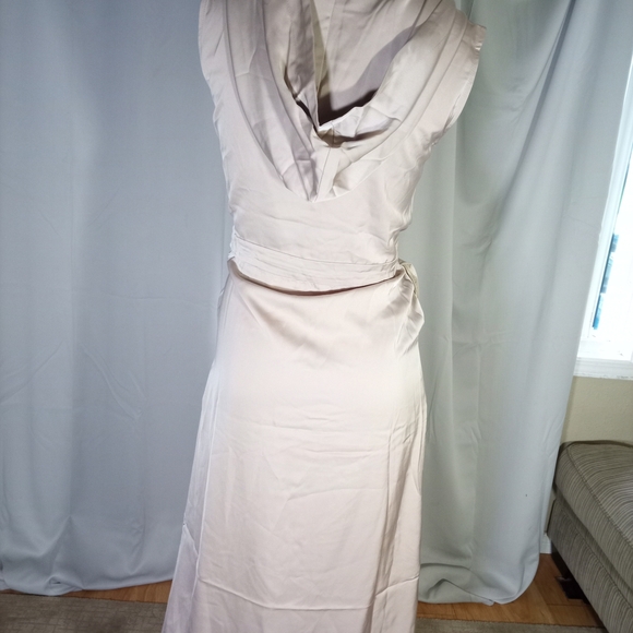 SHEIN Cream Sleeveless Cowl Neck Sheath Dress - Picture 1 of 3